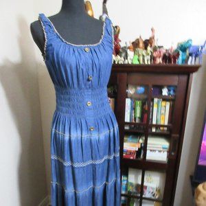 Jean fabric Peasant Dress Size Large